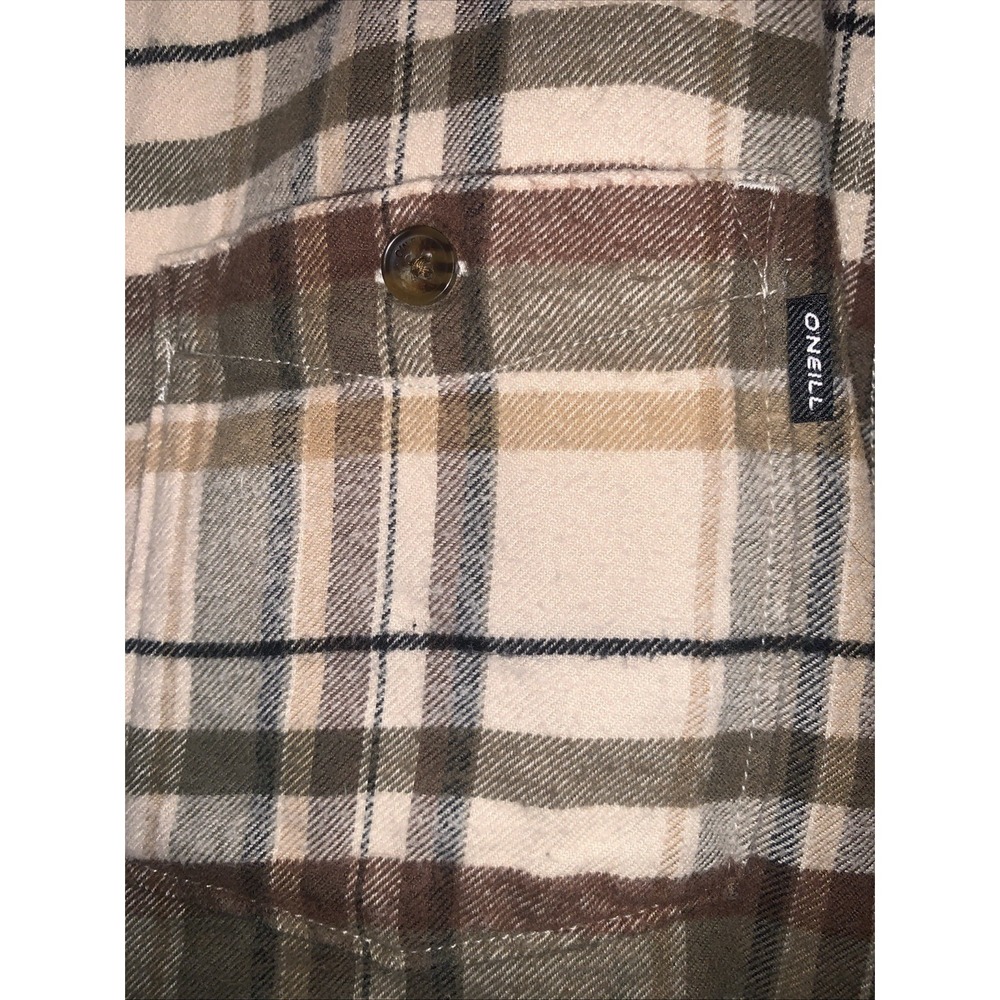 O'Neill Sherpa Redmond Lined Flannel Shirt XL Shacket Plaid Jacket Button Green - Picture 13 of 16